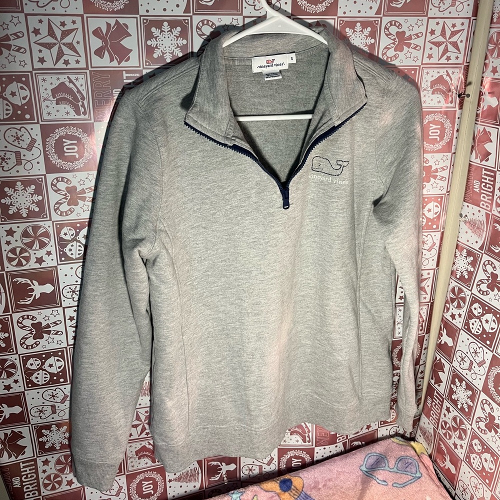 🐳VINEYARD VINES Grey Quarter Zip Sweatshirt🐳